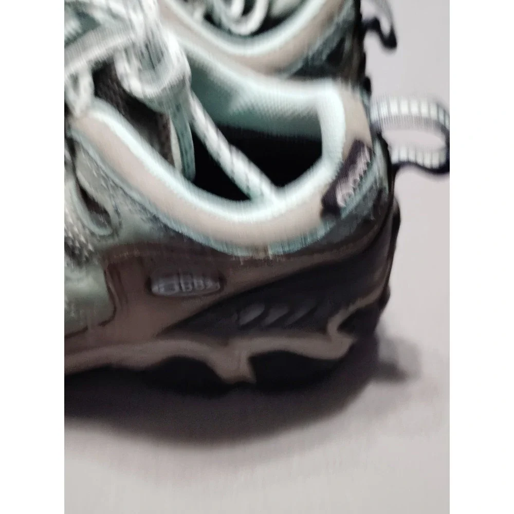 Oboz Sawtooth II Low Trail Hiking Shoes Women 7 Gray Green Leather Mesh Athletic